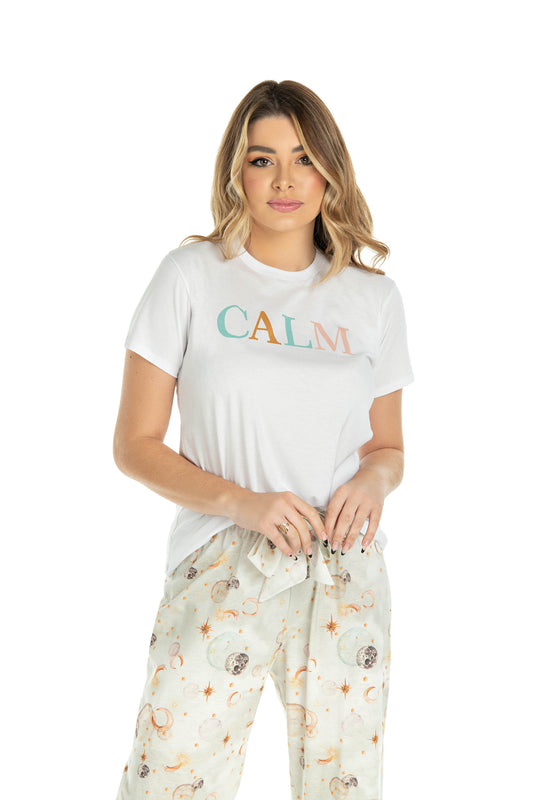 Calm Short Sleeve with Pants Pajama Set