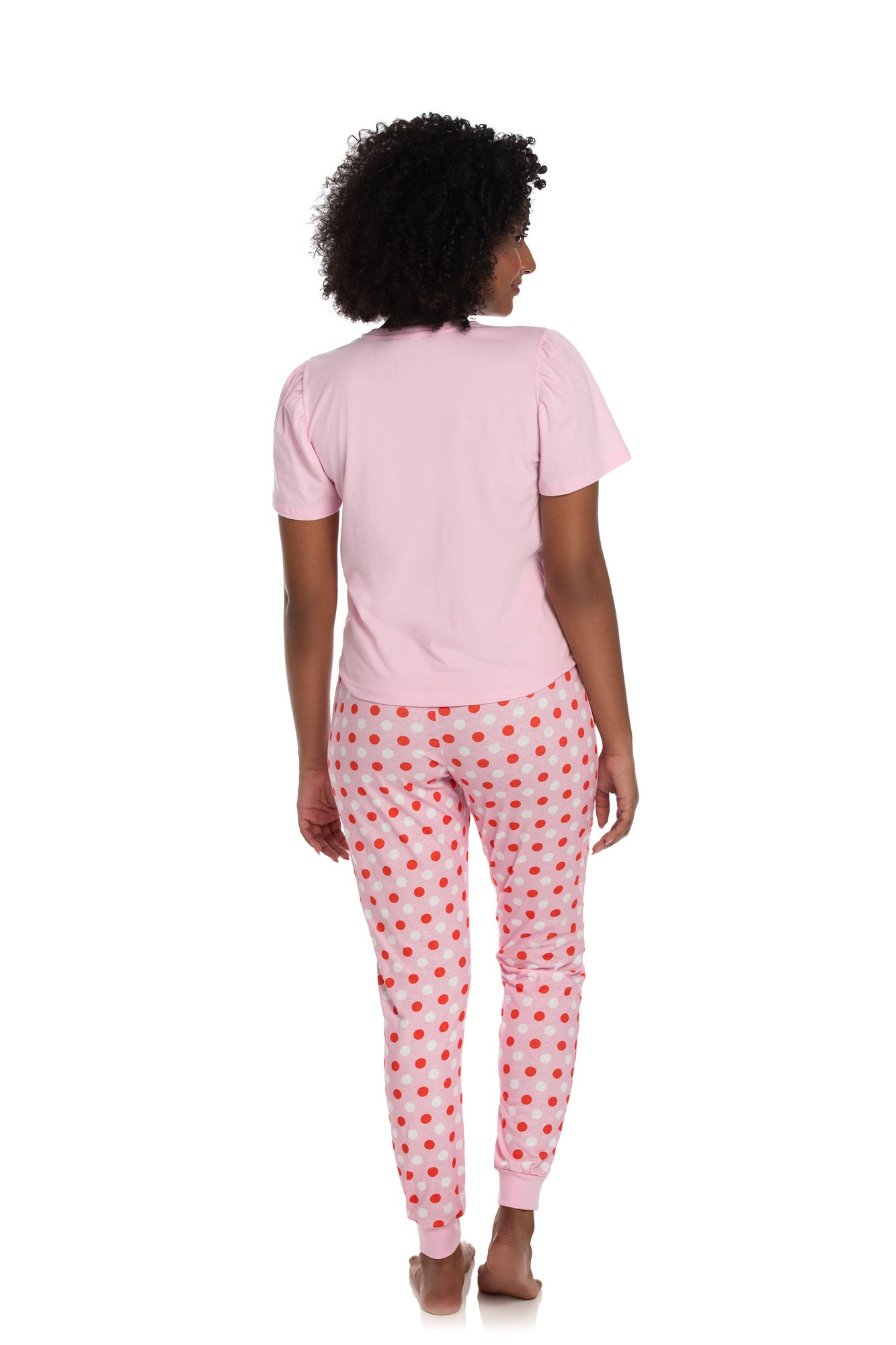 Pink Milk Short Sleeve with Pants Pajama Set