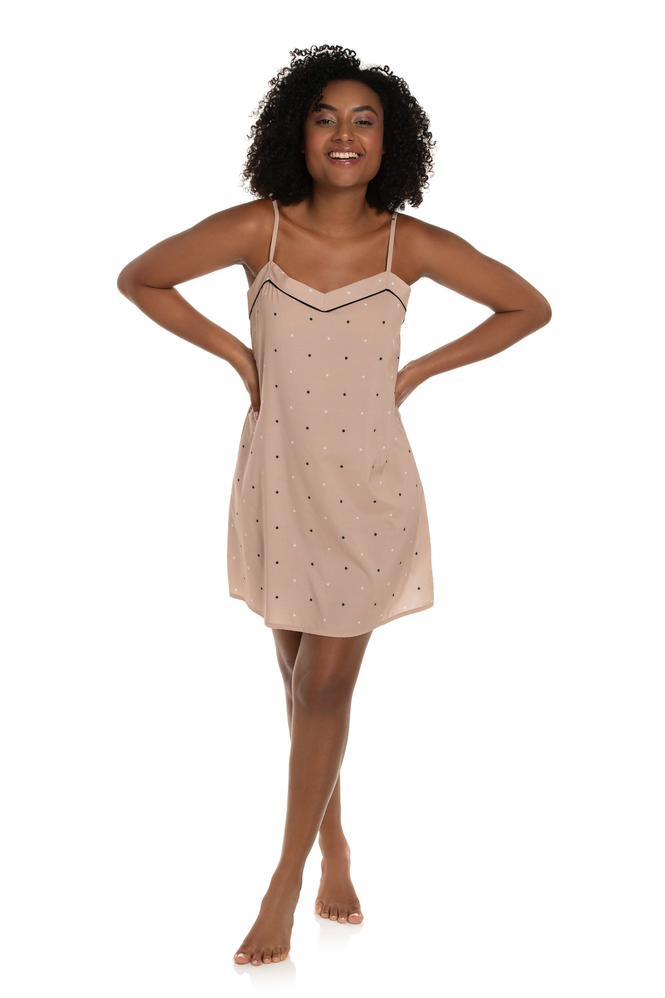 Nude Polka Dot Nightgown