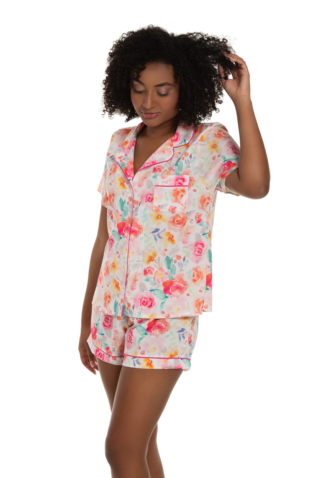 Colorful Flowers Short Pajama Set