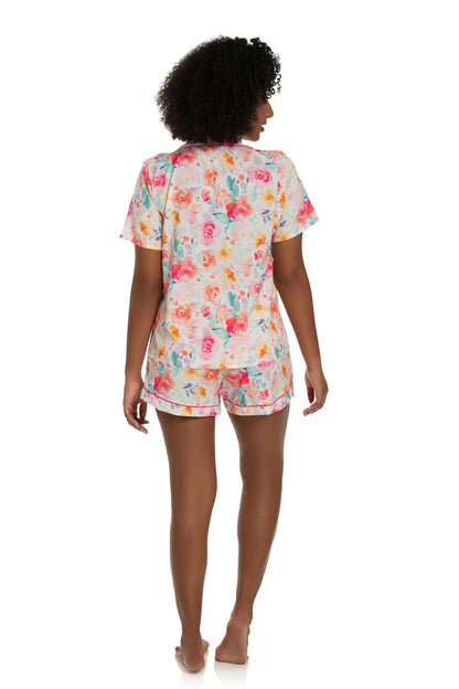 Colorful Flowers Short Pajama Set