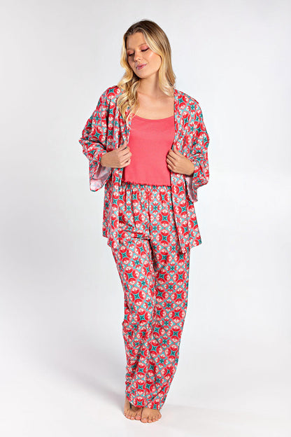 3-Piece Set Colorful Print Pajama Set