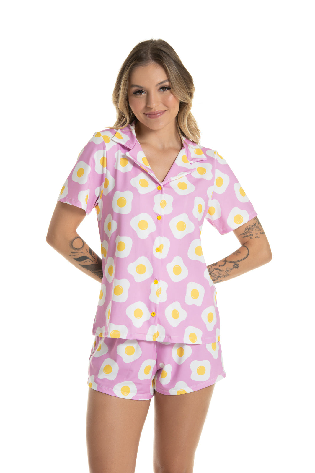 Fried Egg Pink Pajama Set