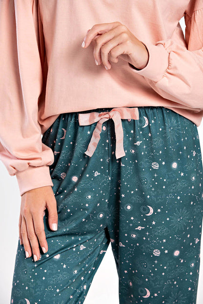 Horoscope With Lettering Long Pajama Set