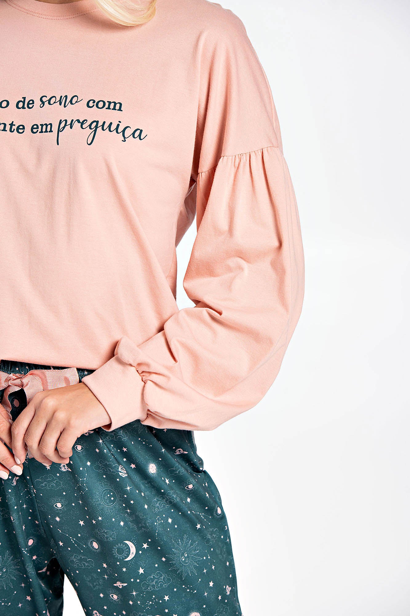 Horoscope With Lettering Long Pajama Set