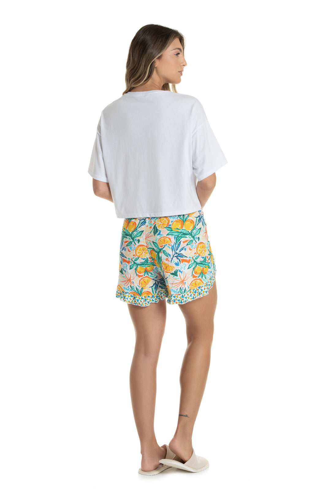 Bonjour Tropical Print Short Pajama Set