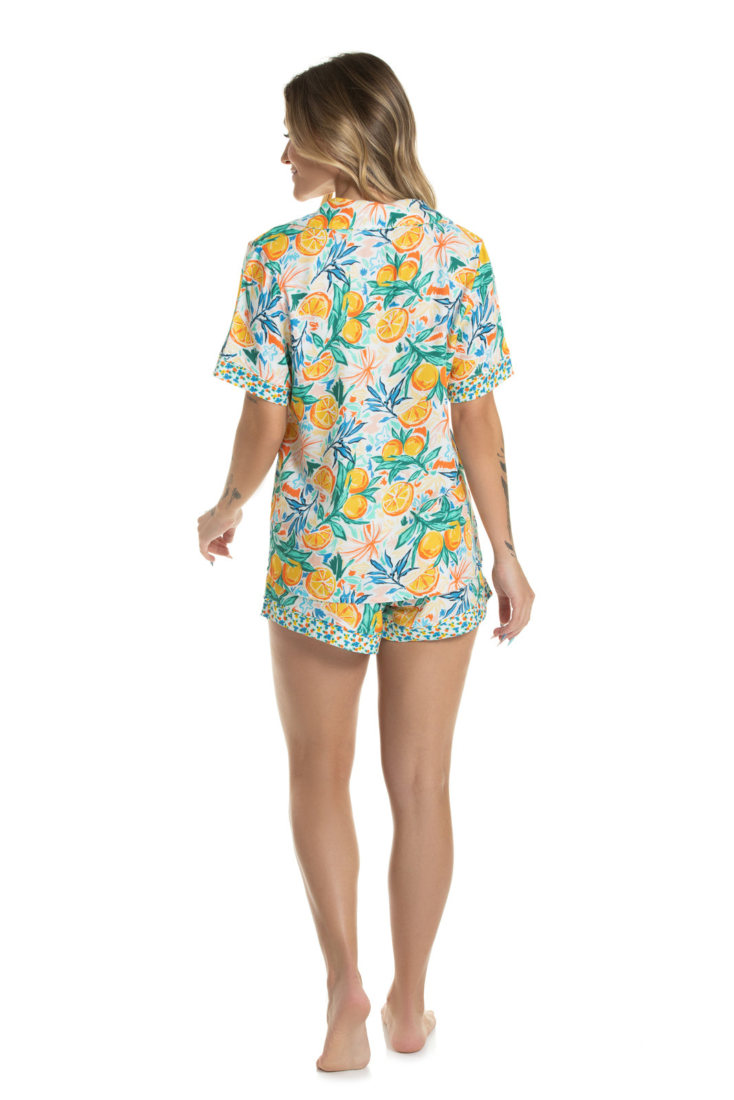 Tropical Print Short Pajama Set