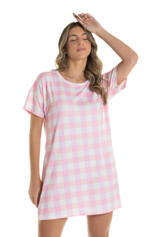 Vichy Light Pink Nightgown