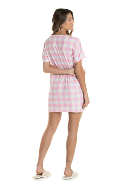 Vichy Light Pink Nightgown