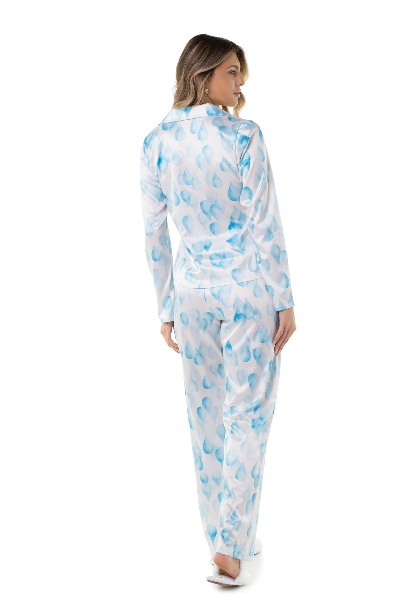 Blue Drops Long Pajama Set