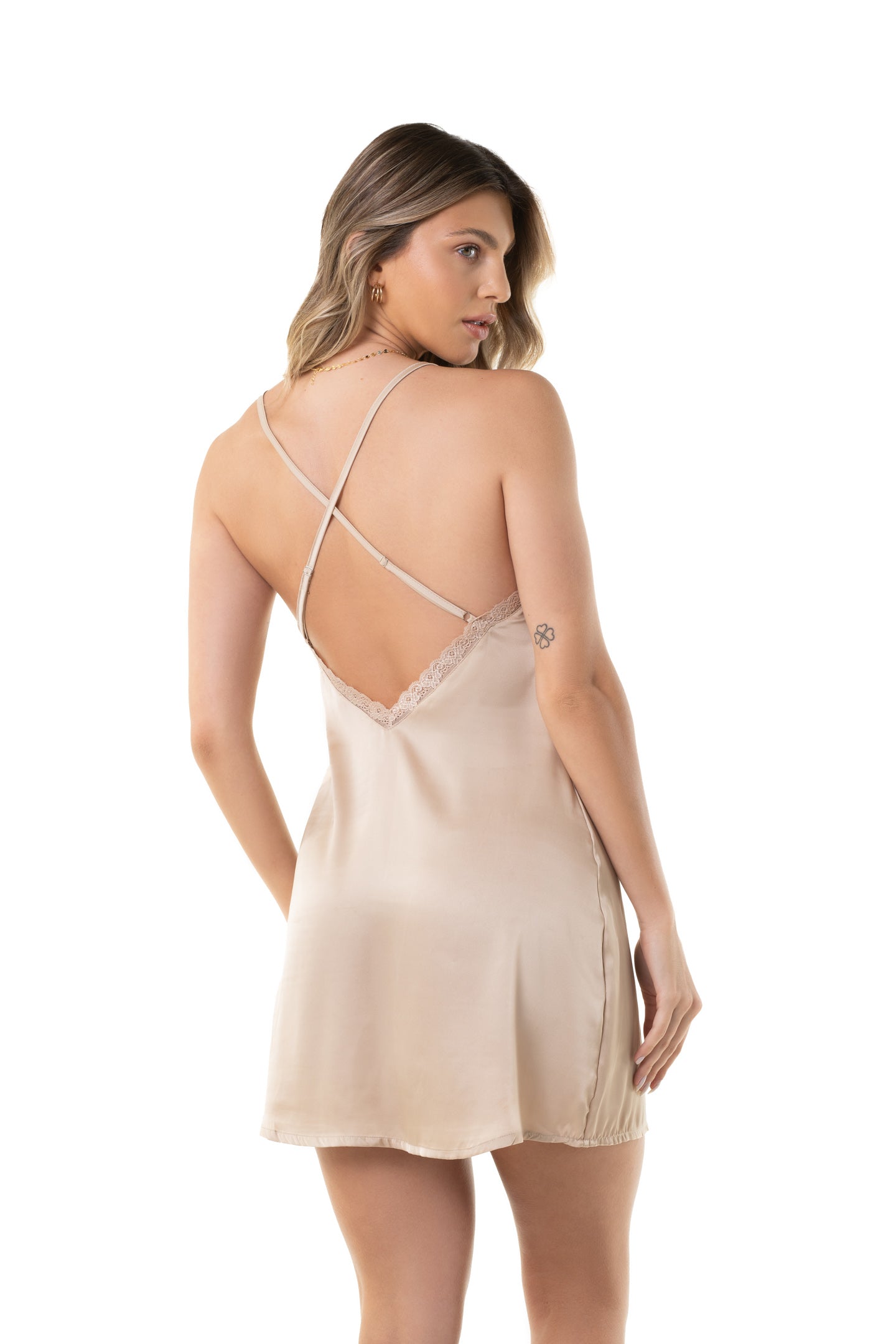 Satin Beige Nightgown