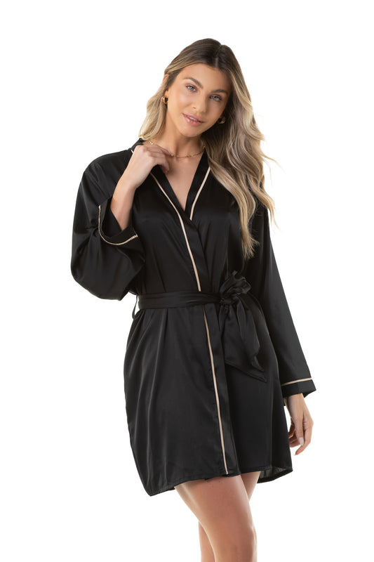 Satin Black Robe