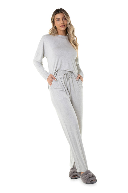 Basic Grey Long Pajama Set