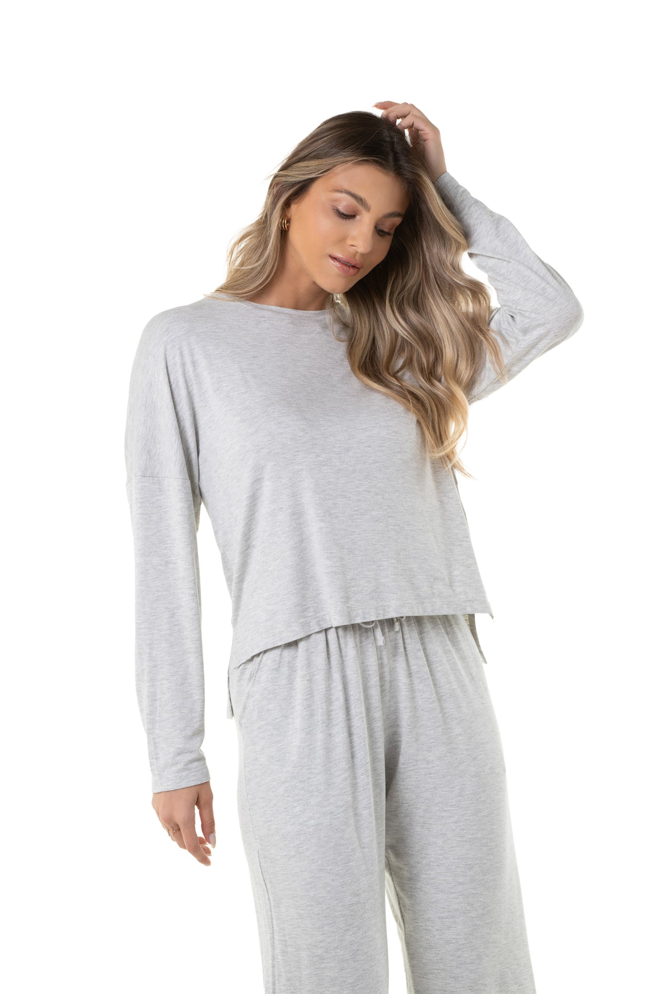 Basic Grey Long Pajama Set