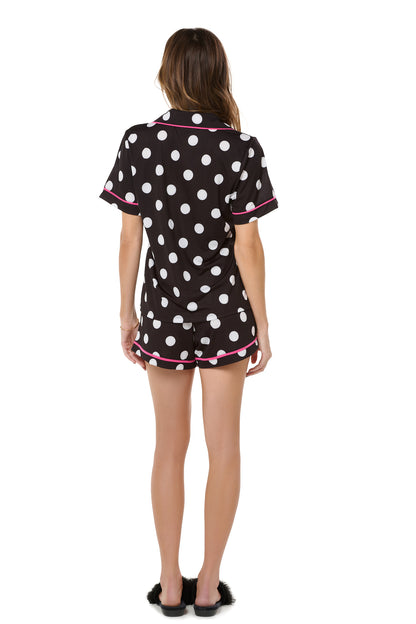 Black And White Polka Dot Short Pajama Set