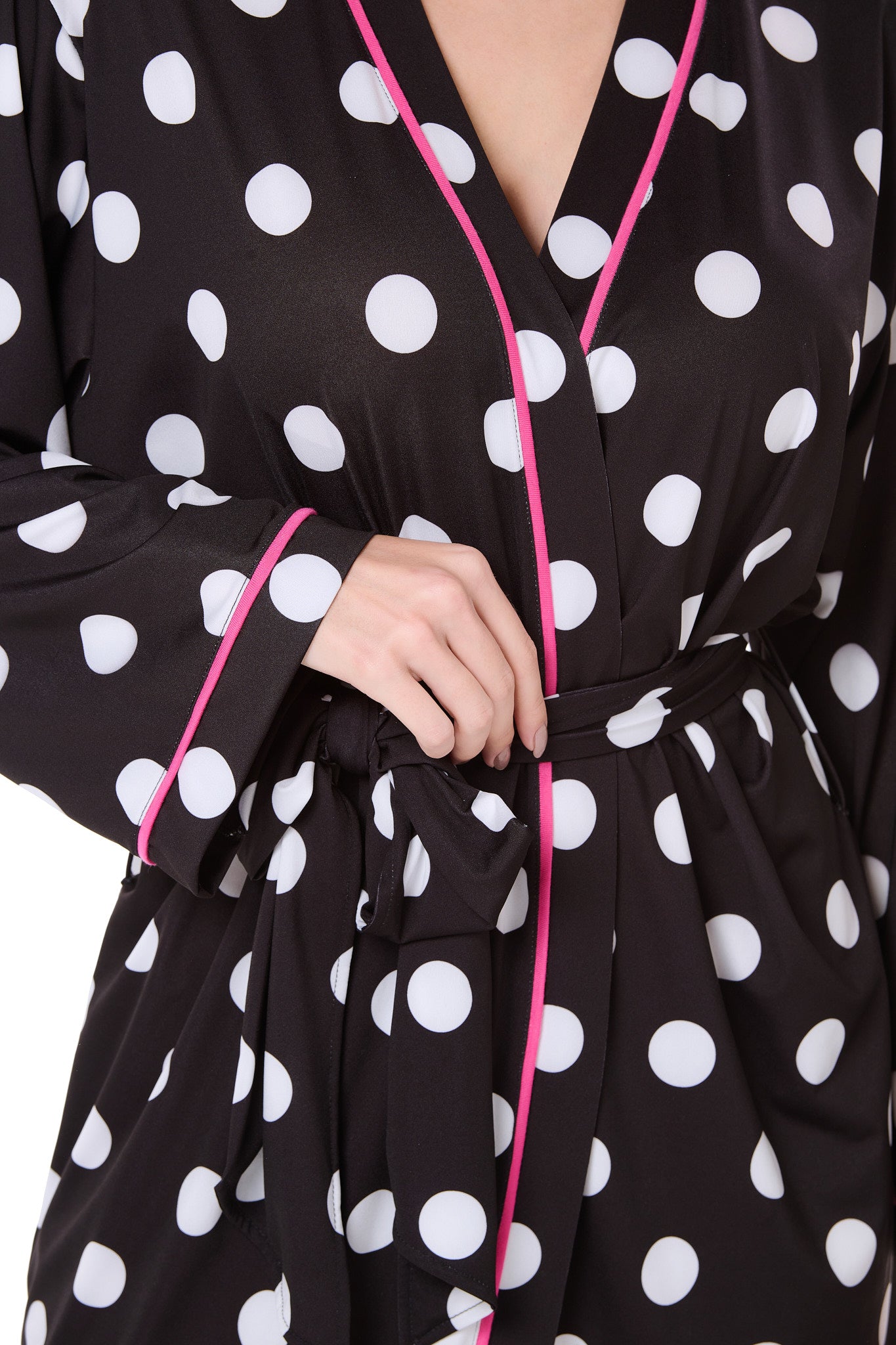 Black And White Polka Dot Robe