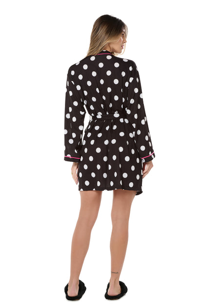 Black And White Polka Dot Robe