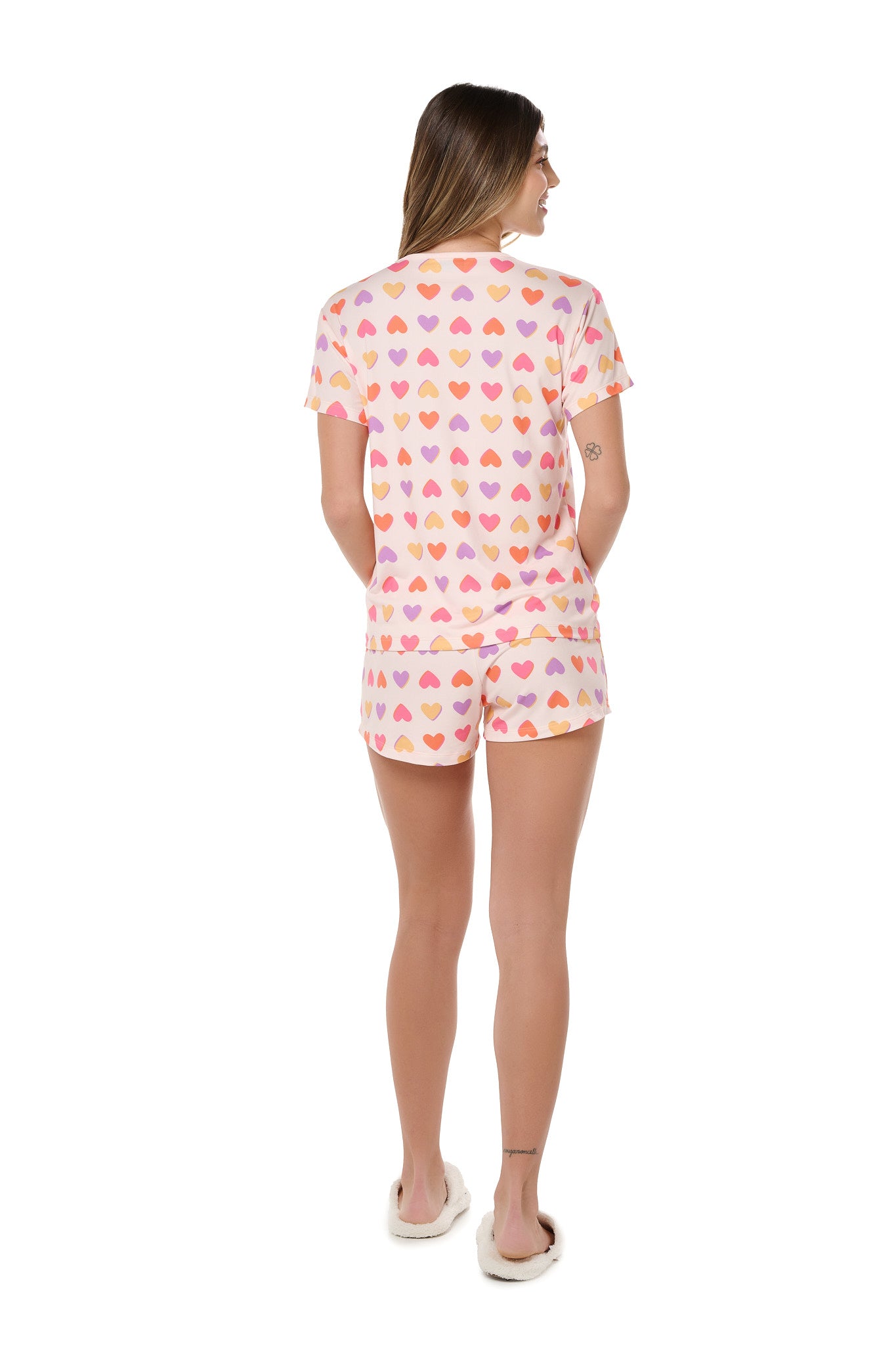 Colorful Hearts Short Pajama Set